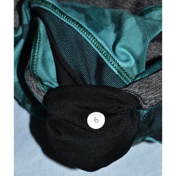 A6 Auth LULULEMON Kris Cross Crop Aqua Exposed Zipper pockets Capri Pants Size 6 - Picture 5 of 5